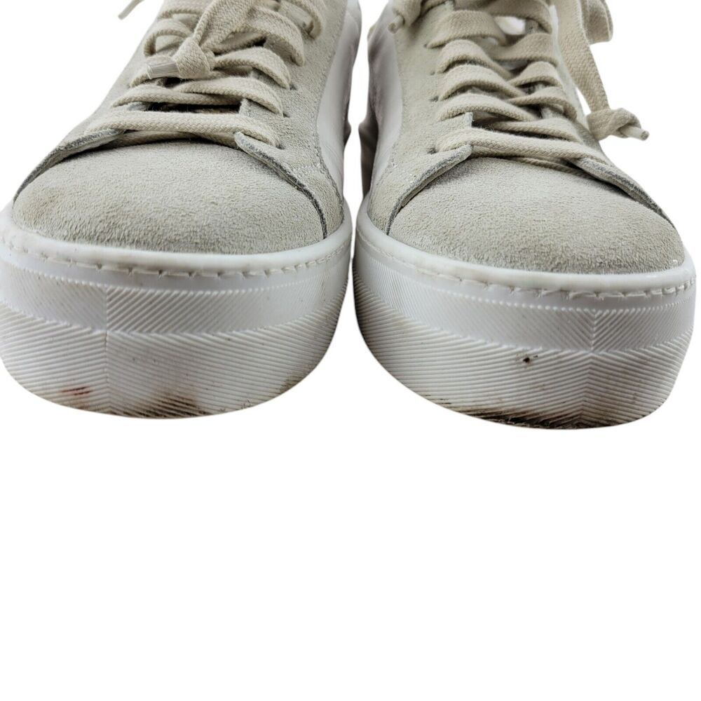 P448 Thea Platform Sneakers Womens 6 6.5 36 White Patent Leather Low Top Tan - Picture 3 of 14